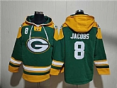 Men's Green Bay Packers #8 Josh Jacobs Green Lace-Up Pullover Hoodie,baseball caps,new era cap wholesale,wholesale hats