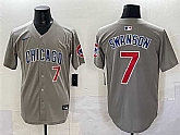 Men's Chicago Cubs #7 Dansby Swanson Gray Limited Stitched Jersey,baseball caps,new era cap wholesale,wholesale hats