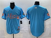 Men's Atlanta Braves Blank Blue 2024 Atliens & Peach With Outkast Patch Vapor Limited Stitched Jersey,baseball caps,new era cap wholesale,wholesale hats