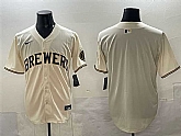 Men's Milwaukee Brewers Blank Cream Home Limited Stitched Jersey,baseball caps,new era cap wholesale,wholesale hats