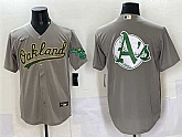 Men's Oakland Athletics Team Big Logo Grey Cool Base Stitched Jersey,baseball caps,new era cap wholesale,wholesale hats