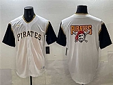 Men's Pittsburgh Pirates Team Big Logo White Cool Base Stitched Jersey,baseball caps,new era cap wholesale,wholesale hats