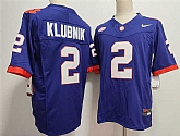 Men's Clemson Tigers #2 Cade Klubnik Purple F.U.S.E. Stitched Football Jersey,baseball caps,new era cap wholesale,wholesale hats