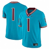 Men's Florida State Seminoles #1 Teal Stitched Football Game Jersey Dzhi,baseball caps,new era cap wholesale,wholesale hats
