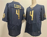 Men's Notre Dame Fighting Irish #4 Jeremiyah Love Navy With Name Limited Stitched Jersey,baseball caps,new era cap wholesale,wholesale hats