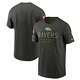 Men's Baltimore Ravens Forest Green 2025 Salute to Service Sideline Primary Edge Dri-FIT T-Shirt,baseball caps,new era cap wholesale,wholesale hats