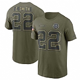 Men's Dallas Cowboys #22 Emmitt Smith Olive 2025 Salute to Service Name & Number T-Shirt,baseball caps,new era cap wholesale,wholesale hats
