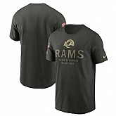 Men's Los Angeles Rams Forest Green 2025 Salute to Service Sideline Primary Edge Dri-FIT T-Shirt,baseball caps,new era cap wholesale,wholesale hats