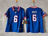 Women's New York Giants #6 Jaxson Dart Blue F.U.S.E. Throwback Limited Stitched Jersey,baseball caps,new era cap wholesale,wholesale hats