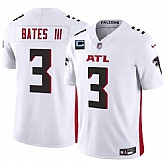 Men's Atlanta Falcons #3 Jesse Bates III White 2025 F.U.S.E With 4-Star C Patch Vapor Untouchable Limited Stitched Jersey Dzhi,baseball caps,new era cap wholesale,wholesale hats