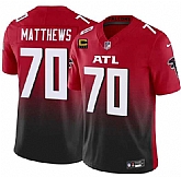Men's Atlanta Falcons #70 Jake Matthews Red Black 2025 F.U.S.E With 4-Star C Patch Vapor Untouchable Limited Stitched Jersey Dzhi,baseball caps,new era cap wholesale,wholesale hats