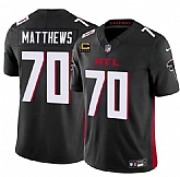 Men's Atlanta Falcons #70 Jake Matthews Black 2025 F.U.S.E With 4-Star C Patch Vapor Untouchable Limited Stitched Jersey Dzhi,baseball caps,new era cap wholesale,wholesale hats