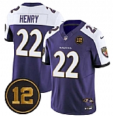 Men's Baltimore Ravens #22 Derrick Henry Purple Alternate 2025 F.U.S.E Jacoby Jones Patch Vapor Limited Jersey Dzhi,baseball caps,new era cap wholesale,wholesale hats