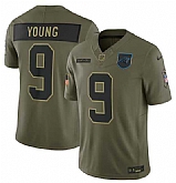 Men's Carolina Panthers #9 Bryce Young Olive 2025 Salute to Service Limited Stitched Jersey Dyin,baseball caps,new era cap wholesale,wholesale hats