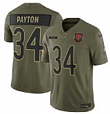 Men's Chicago Bears #34 Walter Payton Olive 2025 Salute to Service Limited Stitched Jersey Dyin,baseball caps,new era cap wholesale,wholesale hats