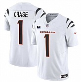 Men's Cincinnati Bengals #1 Ja'Marr Chase White 2025 F.U.S.E. With 1-Star C Patch Vapor Untouchable Limited Stitched Jersey Dzhi,baseball caps,new era cap wholesale,wholesale hats