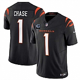 Men's Cincinnati Bengals #1 Ja'Marr Chase Black 2025 F.U.S.E. With 1-Star C Patch Vapor Untouchable Limited Stitched Jersey Dzhi,baseball caps,new era cap wholesale,wholesale hats