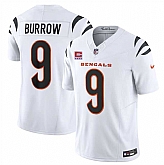 Men's Cincinnati Bengals #9 Joe Burrow White 2025 F.U.S.E. With 4-Star C Patch Vapor Untouchable Limited Stitched Jersey Dzhi,baseball caps,new era cap wholesale,wholesale hats