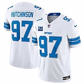 Men's Detroit Lions #97 Aidan Hutchinson White 2025 F.U.S.E. With 2-Star C Patch Vapor Limited Stitched Jersey Dzhi,baseball caps,new era cap wholesale,wholesale hats