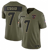 Men's Houston Texans #7 C.J. Stroud Olive 2025 Salute to Service Limited Stitched Jersey Dyin,baseball caps,new era cap wholesale,wholesale hats
