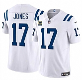 Men's Indianapolis Colts #17 Daniel Jones White 2025 F.U.S.E. With 4-Star C Patch Vapor Limited Stitched Jersey Dzhi,baseball caps,new era cap wholesale,wholesale hats
