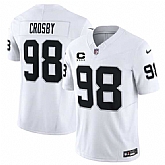 Men's Las Vegas Raiders #98 Maxx Crosby White 2025 F.U.S.E. With 4-Star C Patch Vapor Limited Stitched Jersey Dzhi,baseball caps,new era cap wholesale,wholesale hats