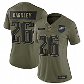 Women's Philadelphia Eagles #26 Saquon Barkley Olive 2025 Salute to Service Limited Stitched Jersey Dyin,baseball caps,new era cap wholesale,wholesale hats