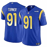 Men's Los Angeles Rams #91 Kobie Turner Blue 2025 F.U.S.E. Vapor Untouchable Stitched Jersey Dzhi,baseball caps,new era cap wholesale,wholesale hats