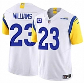 Men's Los Angeles Rams #23 Kyren Williams White 2025 F.U.S.E. With 1-Star C Patch Vapor Untouchable Stitched Jersey Dzhi,baseball caps,new era cap wholesale,wholesale hats