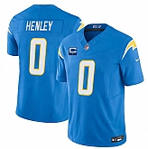 Men's Los Angeles Chargers #0 Daiyan Henley Blue 2025 F.U.S.E With 1-Star C Patch Vapor Limited Stitched Jersey Dzhi,baseball caps,new era cap wholesale,wholesale hats