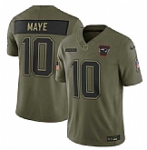 Men's New England Patriots #10 Drake Maye Olive 2025 Salute to Service Limited Stitched Jersey Dyin,baseball caps,new era cap wholesale,wholesale hats