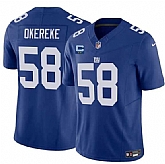 Men's New York Giants #58 Bobby Okereke Blue 2025 F.U.S.E. With 2-Star C Patch Vapor Untouchable Limited Stitched Jersey Dzhi,baseball caps,new era cap wholesale,wholesale hats