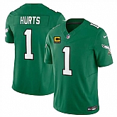Men's Philadelphia Eagles #1 Jalen Jurts Kelly Green 2025 F.U.S.E. With 4-Star C Patch Vapor Untouchable Limited Throwback Stitched Jersey Dzhi,baseball caps,new era cap wholesale,wholesale hats