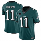 Men's Philadelphia Eagles #11 A.J. Brown Green 2025 F.U.S.E. With 3-Star C Patch Vapor Untouchable Limited Stitched Jersey Dzhi,baseball caps,new era cap wholesale,wholesale hats