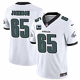 Men's Philadelphia Eagles #65 Lane Johnson White 2025 F.U.S.E. With 4-Star C Patch Vapor Untouchable Limited Stitched Jersey Dzhi,baseball caps,new era cap wholesale,wholesale hats