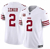 Men's San Francisco 49ers #2 Deommodore Lenoir White 2025 F.U.S.E. With 1-Star C Patch Vapor Untouchable Limited Stitched Jersey Dzhi,baseball caps,new era cap wholesale,wholesale hats