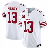Men's San Francisco 49ers #13 Brock Purdy White 2025 F.U.S.E. With 3-Star C Patch Vapor Untouchable Limited Stitched Jersey Dzhi,baseball caps,new era cap wholesale,wholesale hats