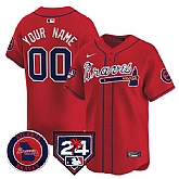 Men's Atlanta Braves Customized Red 2024 Spring Training Patch Limited Stitched Baseball Jersey,baseball caps,new era cap wholesale,wholesale hats