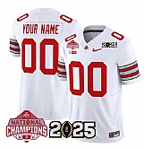 Men's Ohio State Buckeyes Active Player Custom White 2025 CFP Final With National Champions Patch F.U.S.E. Vapor Limited Stitched Jersey,baseball caps,new era cap wholesale,wholesale hats