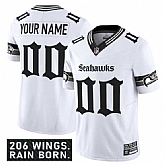 Men's Seattle Seahawks Active Player Custom White 2025 F.U.S.E. 'Gothic Rain City Shadows Edition' Vapor Limited Stitched Jersey,baseball caps,new era cap wholesale,wholesale hats