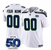 Men's Seattle Seahawks Active Player Custom White 2025 F.U.S.E. 50th Anniversary Patch Vapor Limited Stitched Jersey,baseball caps,new era cap wholesale,wholesale hats