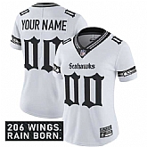 Women's Seattle Seahawks Active Player Custom White 2025 F.U.S.E. 'Gothic Rain City Shadows Edition' Vapor Untouchable Limited Football Stitched Jersey,baseball caps,new era cap wholesale,wholesale hats