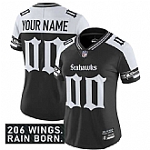 Women's Seattle Seahawks Active Player Custom Black Alternate 2025 F.U.S.E. 'Gothic Rain City Shadows Edition' Vapor Untouchable Limited Football Stitched Jersey,baseball caps,new era cap wholesale,wholesale hats