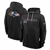 Men's Baltimore Ravens Black 2025 Crucial Catch Dri-FIT Hoodie,baseball caps,new era cap wholesale,wholesale hats