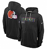 Men's Cleveland Browns Black 2025 Crucial Catch Dri-FIT Hoodie,baseball caps,new era cap wholesale,wholesale hats