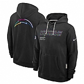Men's Los Angeles Chargers Black 2025 Crucial Catch Dri-FIT Hoodie,baseball caps,new era cap wholesale,wholesale hats