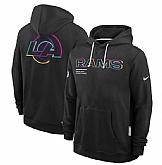 Men's Los Angeles Rams Black 2025 Crucial Catch Dri-FIT Hoodie,baseball caps,new era cap wholesale,wholesale hats