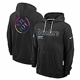 Men's Pittsburgh Steelers Black 2025 Crucial Catch Dri-FIT Hoodie,baseball caps,new era cap wholesale,wholesale hats