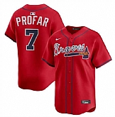Men's Atlanta Braves #7 Jurickson Profar Red 2025 Alternate Limited Stitched Jersey Dzhi,baseball caps,new era cap wholesale,wholesale hats