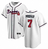 Men's Atlanta Braves #7 Jurickson Profar White 2025 Cool Base Stitched Jersey Dzhi,baseball caps,new era cap wholesale,wholesale hats